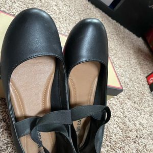 Size 8, Black, Ankle strap shoe. Gently worn. With box